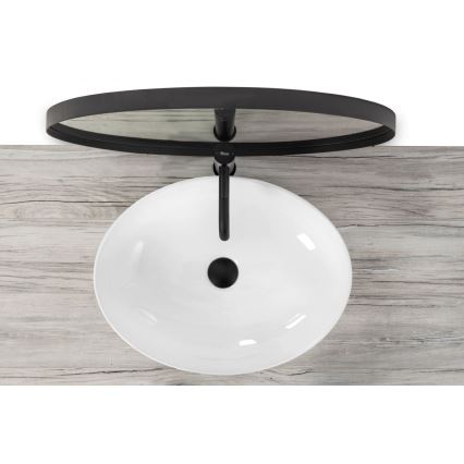 REA-U8198 - Lauapealne valamu CAROLA SLIM 39 x 51,5 cm keraamiline/läikiv valge