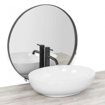 REA-U8198 - Lauapealne valamu CAROLA SLIM 39 x 51,5 cm keraamiline/läikiv valge