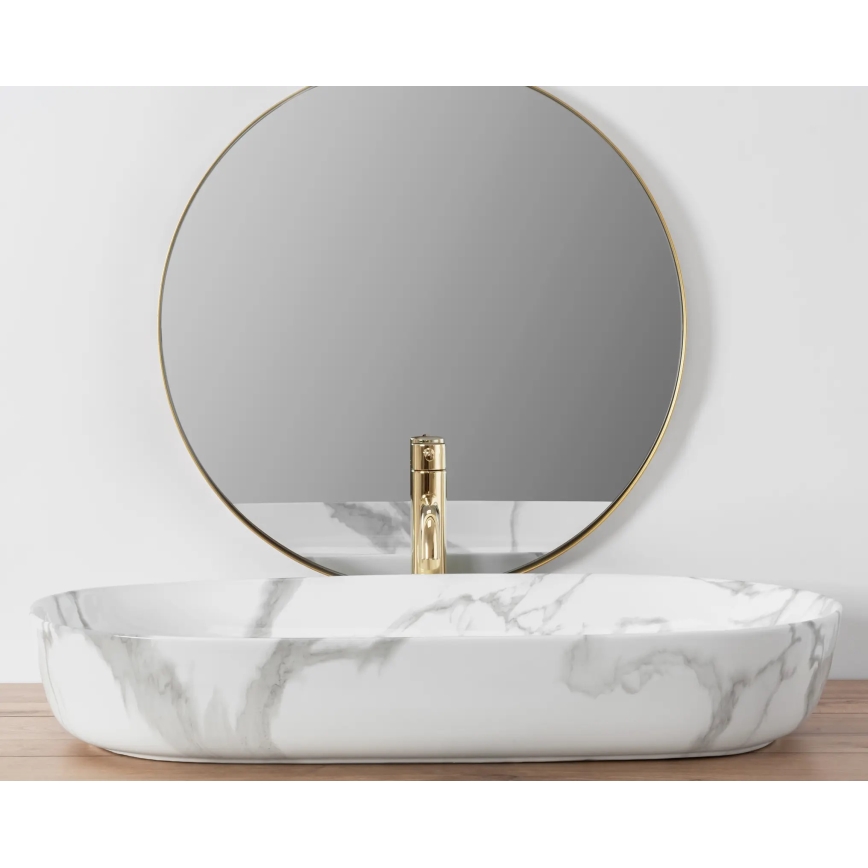 REA-U8403 - CLEO 41x81 cm lauapealne valamu, keraamika/marmorimuster