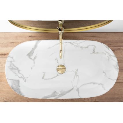 REA-U8403 - CLEO 41x81 cm lauapealne valamu, keraamika/marmorimuster