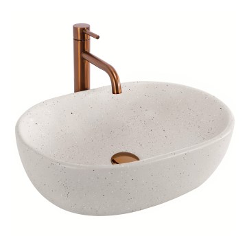 REA-U8480 - Lauale paigaldatav valamu AMELIA 34,5x48 cm keraamika/kiviimitatsioon