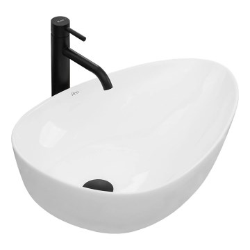 REA-U8536 - Lauale paigaldatav valamu GRETA 39x56 cm keraamika/läikiv valge