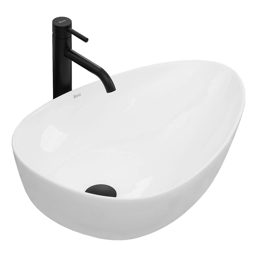 REA-U8536 - Lauale paigaldatav valamu GRETA 39x56 cm keraamika/läikiv valge