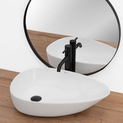 REA-U8536 - Lauale paigaldatav valamu GRETA 39x56 cm keraamika/läikiv valge