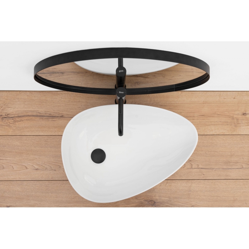 REA-U8536 - Lauale paigaldatav valamu GRETA 39x56 cm keraamika/läikiv valge