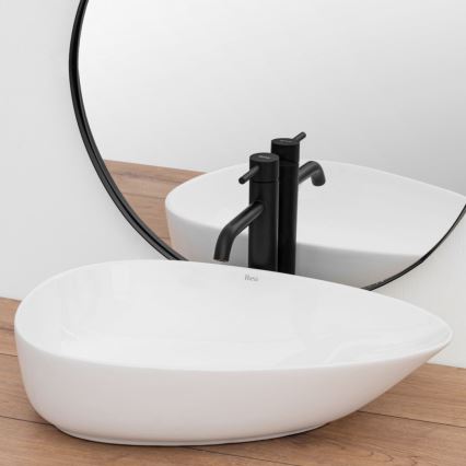 REA-U8536 - Lauale paigaldatav valamu GRETA 39x56 cm keraamika/läikiv valge