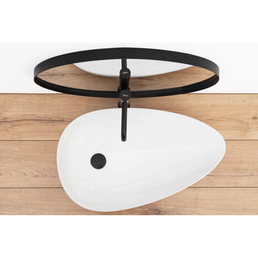 REA-U8537 - Valamu tööpinnale GRETA 40x65,5 cm keraamika/läikiv valge