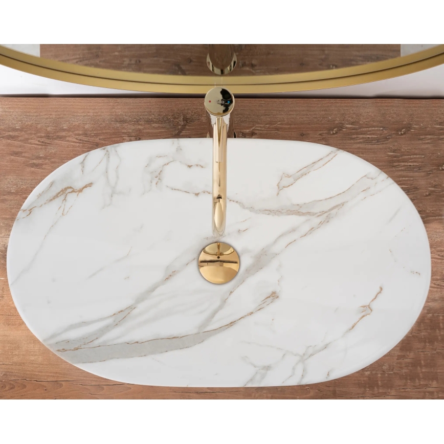 REA-U8548 - ROYAL lauale paigaldatav valamu 36 x 60,5 cm, keraamika/marmori dekor
