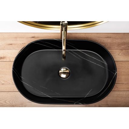 REA-U8565 - Lauapealne valamu NADIA 38,5x61 cm keraamika/mattmust