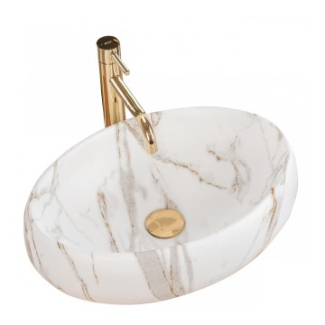 REA-U8568 - Lauale paigaldatav valamu LINDA 34 x 48,5 cm, keraamika/marmori dekor