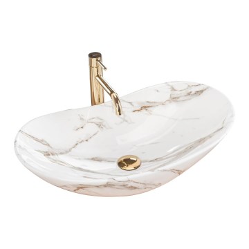 REA-U8597 - Lauale paigaldatav valamu ROYAL 36x62 cm keraamika/marmori dekoor