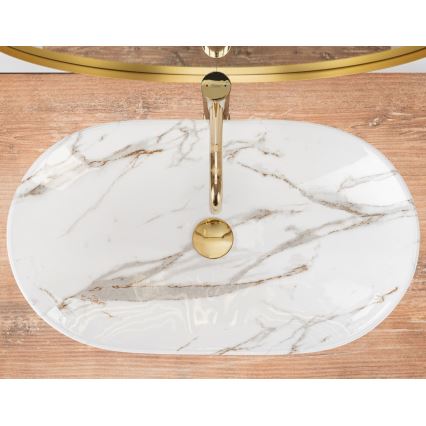REA-U8597 - Lauale paigaldatav valamu ROYAL 36x62 cm keraamika/marmori dekoor