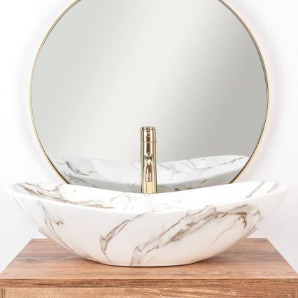 REA-U8597 - Lauale paigaldatav valamu ROYAL 36x62 cm keraamika/marmori dekoor