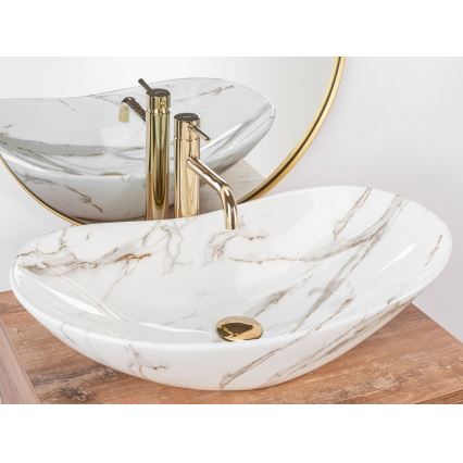 REA-U8597 - Lauale paigaldatav valamu ROYAL 36x62 cm keraamika/marmori dekoor