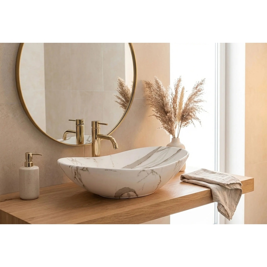 REA-U8598 - Lauapealne valam ROYAL 36x60,5 cm keraamika/marmorimustriga
