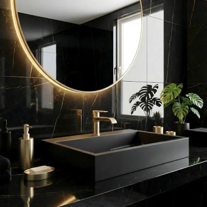 REA-U8779 - Lauale paigaldatav valamu GOYA 37x60 cm komposiitkivi/mattmust