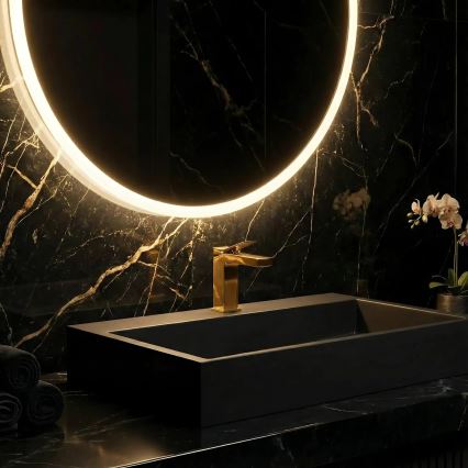 REA-U8779 - Lauale paigaldatav valamu GOYA 37x60 cm komposiitkivi/mattmust