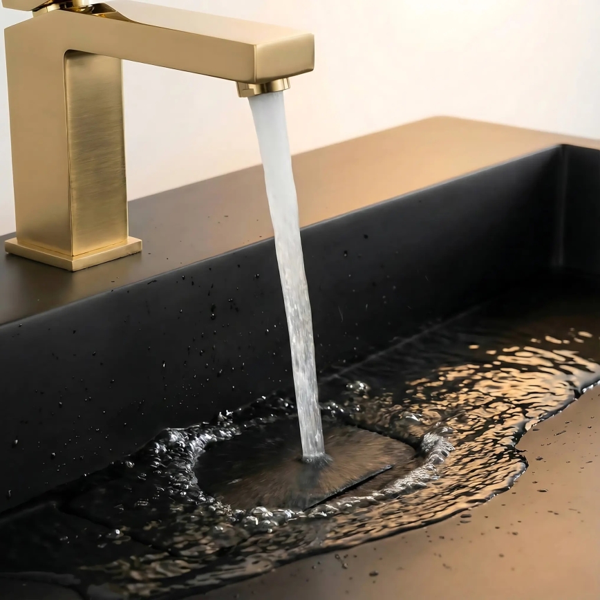 REA-U8779 - Lauale paigaldatav valamu GOYA 37x60 cm komposiitkivi/mattmust