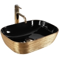REA-U8780 - Lauapinnale paigaldatav valamu BELINDA 33x46,5 cm keraamika/must/kuldne
