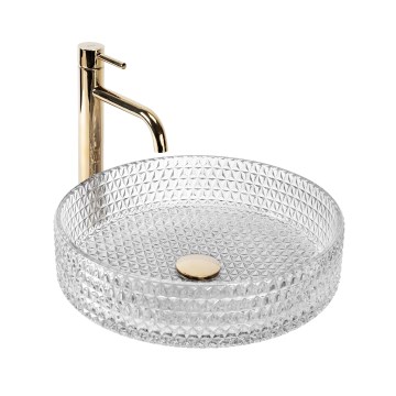 REA-U8881 - Lauapealne valamu CRISTAL Ø 39 cm klaas/läbipaistev