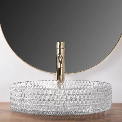REA-U8881 - Lauapealne valamu CRISTAL Ø 39 cm klaas/läbipaistev
