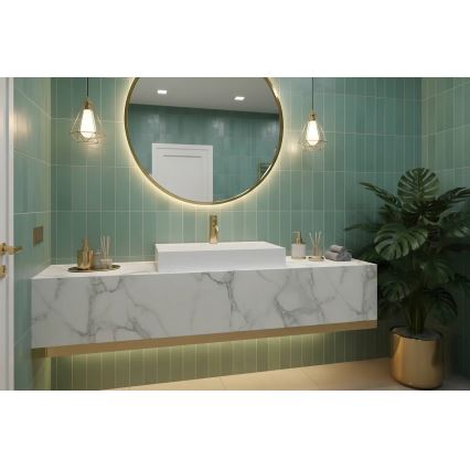 REA-U8901 - GOYA 37x60 cm lauapealne valamu, komposiit/mattvalge