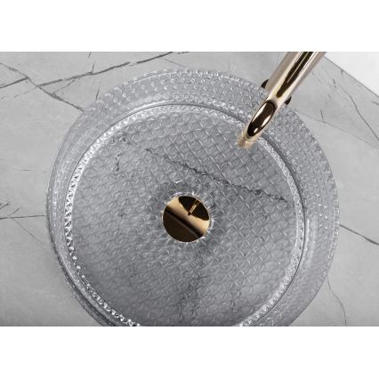 REA-U9615 - Lauale paigaldatav valamu CRISTAL Ø 35,5 cm klaas/hall