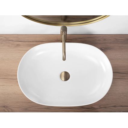 REA-U9653 - Töötasapinnale paigaldatav valamu CLEO 41x60,5 cm keraamiline/mati valge