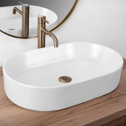 REA-U9657 - Lauapealne valamu NADIA 38,5x61 cm keraamika/mattvalge