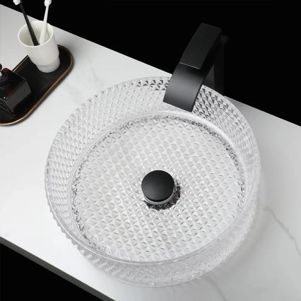 REA-U9670 - Lauale paigaldatav valamukauss CRISTAL, Ø 35,5 cm, klaas/selge