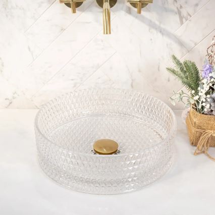 REA-U9670 - Lauale paigaldatav valamukauss CRISTAL, Ø 35,5 cm, klaas/selge