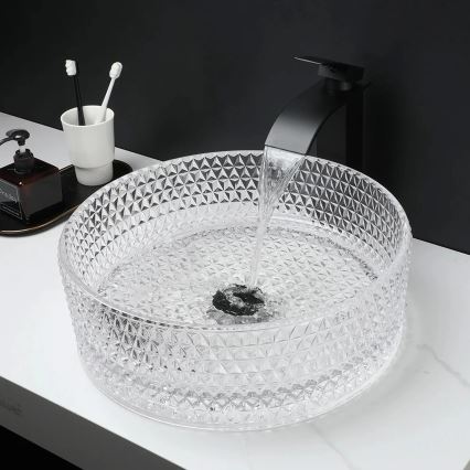 REA-U9670 - Lauale paigaldatav valamukauss CRISTAL, Ø 35,5 cm, klaas/selge