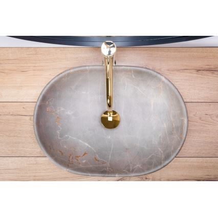REA-U9887 - Lauale paigaldatav valamu LARA 35x48,5 cm keraamika/hall/marmorimustriga