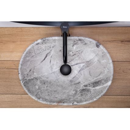 REA-U9888  - LARA lauapealne valamu 35x48,5 cm keraamika/kiviimitatsioon