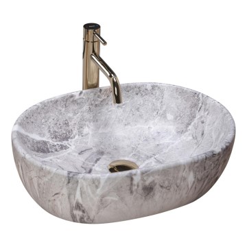 REA-U9888  - Lauale paigaldatav valamu LARA 35x48,5 cm keraamika/kiviimitatsioon