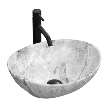REA-U9908 - Lauapealne valamu SOFIA 34,5x41 cm keraamika/kiviimitatsioon