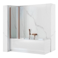 REA-W5696 - Kokkupandav vannisein AGAT 140x80 cm harjatud vask/selge klaas