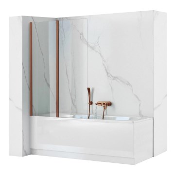 REA-W5696 - Kokkupandav vannisein AGAT 140x80 cm harjatud vask/selge klaas