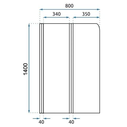 REA-W5696 - Kokkupandav vannisein AGAT 140x80 cm harjatud vask/selge klaas