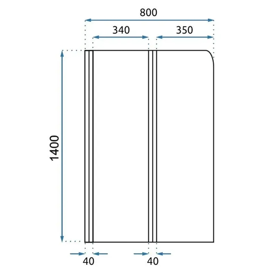 REA-W5696 - Kokkupandav vannisein AGAT 140x80 cm harjatud vask/selge klaas