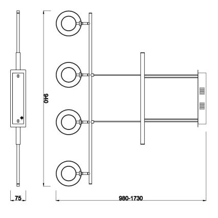 Reality - LED Lühter PRATER 4xLED/4,5W/230V