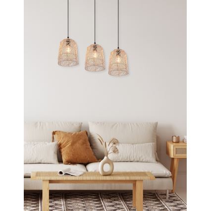 Reality - LOVIS rippvalgusti kaabliga 3xE27/40W/230V must