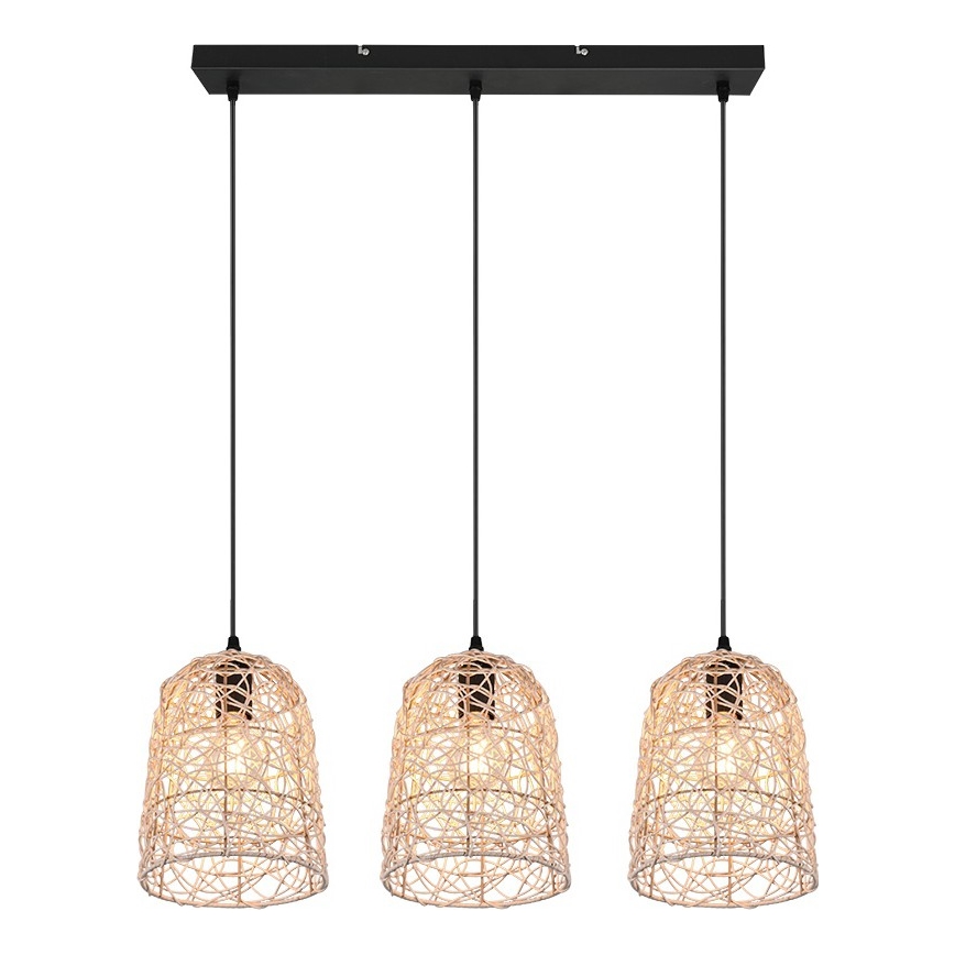 Reality - LOVIS rippvalgusti kaabliga 3xE27/40W/230V must