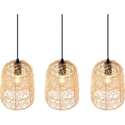 Reality - LOVIS rippvalgusti kaabliga 3xE27/40W/230V must