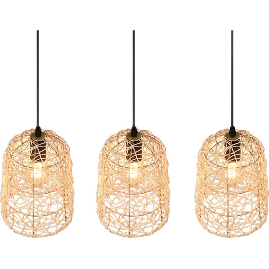 Reality - LOVIS rippvalgusti kaabliga 3xE27/40W/230V must