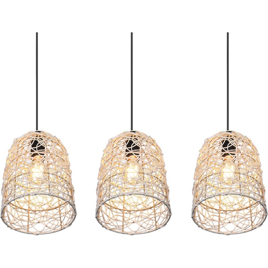 Reality - LOVIS rippvalgusti kaabliga 3xE27/40W/230V must