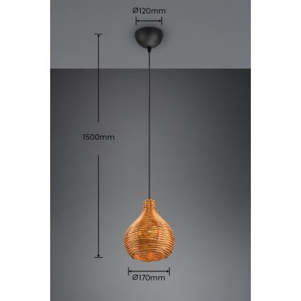 Reality - ripplamp kaabliga SPROUT 1xE14/40W/230V pruun/rotang