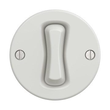 Reblig - raamita retro-nupp, keraamiline, valge