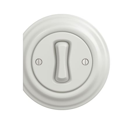 Reblig - raamita retro-nupp, keraamiline, valge