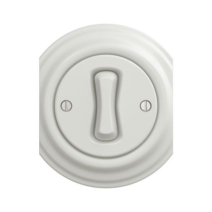 Reblig - raamita retro-nupp, keraamiline, valge